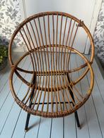 Vintage rotan stoel van de jaren 60., Antiek en Kunst, Ophalen