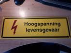 Plaat pvc  hoogspanning Levensgevaar, Ophalen of Verzenden