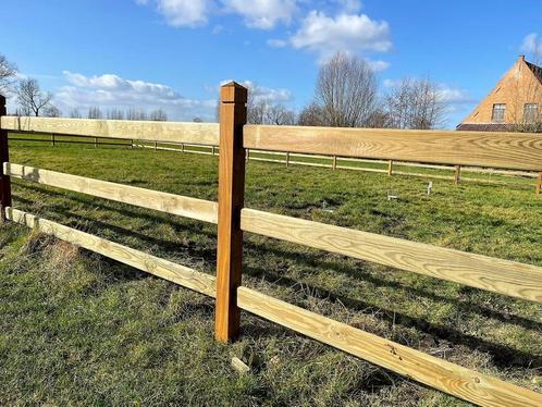 Houten omheining 2 of 3 liggers met of zonder plaatsing, Dieren en Toebehoren, Stalling en Weidegang, Opfok, Stalling, Weidegang