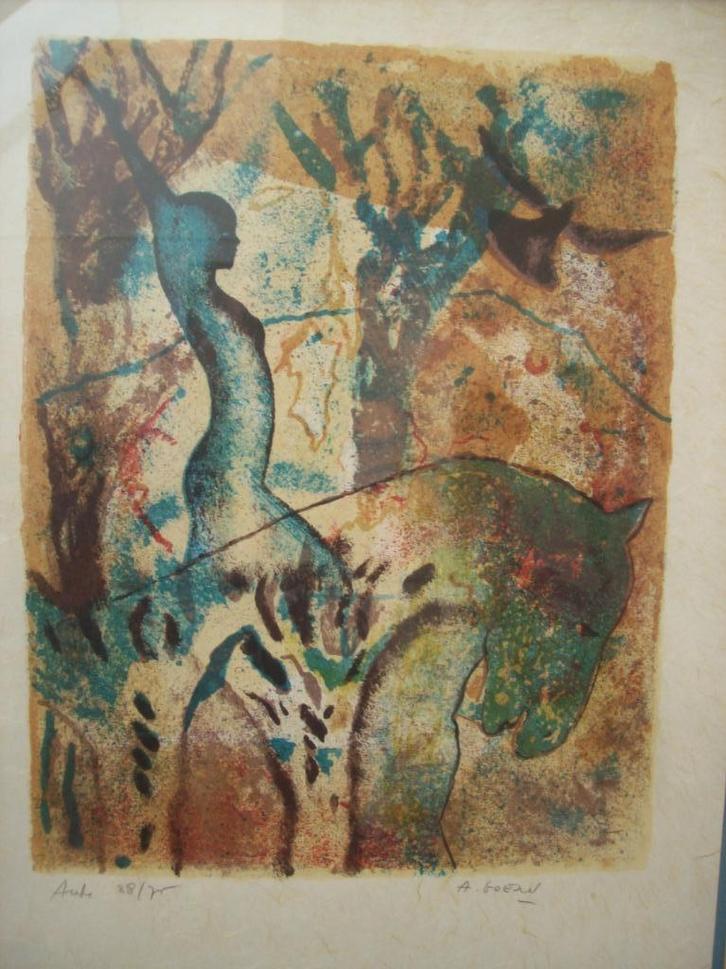 "Aube" (dageraad) - André Goezu, Antiek en Kunst, Kunst | Litho's en Zeefdrukken, Ophalen of Verzenden