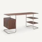 Prachtig vintage bureau met walnootfineer, Huis en Inrichting, Ophalen, Zo goed als nieuw, Bureau