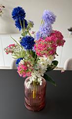 Kleurrijk zijden bloemen boeket (incl. vaas), Ophalen of Verzenden, Nieuw