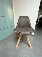 Set 8 stoelen kuipzitting, Huis en Inrichting, Ophalen, Hout, Zo goed als nieuw, Grijs