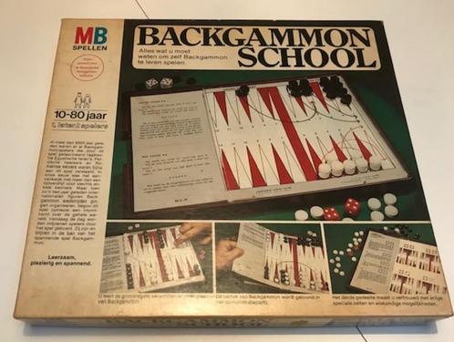 BORSPEL BACKGAMMON-school, Hobby en Vrije tijd, Gezelschapsspellen | Bordspellen, Gebruikt, Een of twee spelers, Ophalen of Verzenden