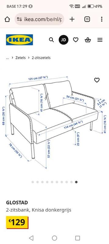 2 zit ikea, Enlèvement, Utilisé, Deux personnes