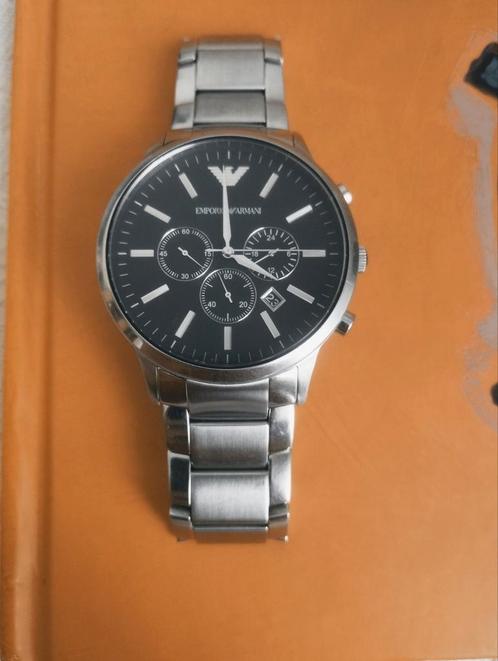 Emporio Armani, Handtassen en Accessoires, Horloges | Heren, Zo goed als nieuw, Staal, Staal, Ophalen