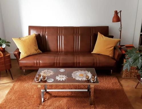 GRATIS Vintage zetel 3-zit, Huis en Inrichting, Zetels | Zetels, Gebruikt, Rechte bank, Driepersoons, 200 tot 250 cm, 75 tot 100 cm