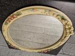 Miroir ancien ovale style Louis XVI – décor floral, parfait, Enlèvement ou Envoi, Ovale