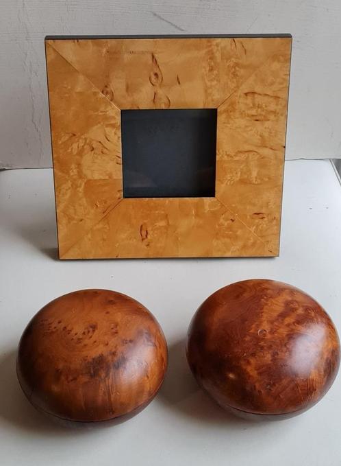 2 Thuya wortelnoten bowls & 1 maple kader vintage, Antiek en Kunst, Kunst | Beelden en Houtsnijwerken, Ophalen of Verzenden
