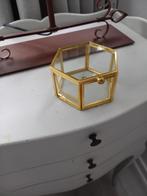 Coffre a bijoux en verre et metal  doré, Enlèvement ou Envoi, Neuf, Verre