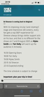 Ed Sheeran ticket, Tickets en Kaartjes, Eén persoon, Augustus