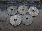 5 x 25 cent. Lindauer Frankrijk 1918-31-33-37-.39., Frankrijk, Overige waardes, Ophalen of Verzenden, Losse munt