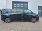 Ford Transit Custom 5pl L2 170pk automaat dub cab ad. cruis, Auto's, Stof, 4 cilinders, Zwart, Bedrijf