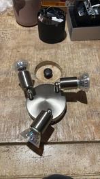 2 Plafondspot met 3 verstelbare spots - Geborsteld staal, Maison & Meubles, Lampes | Spots, LED, Spot encastrable ou Spot mural