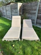 Houten ligbedden, Tuin en Terras, Ophalen, Gebruikt, Teakhout, Verstelbaar