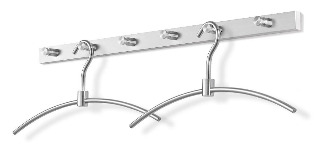 PORTEMANTEAU ZACK Accolo inox mat satiné 6 crochets 60 x 3 x, Maison & Meubles, Accessoires pour la Maison | Portemanteaux, Neuf