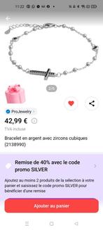 jolie bracelet 17-20cm avec croix en argent. NEUF, Enlèvement ou Envoi, Neuf, Argent