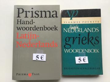 2 dictionnaires : latin/néerlandais et grec/néerlandais