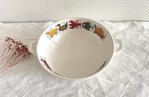 Bol à anses Villeroy & Boch motif animaux, Antiek en Kunst, Antiek | Servies los, Ophalen of Verzenden