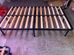 Metalen bedframe 120x200, Huis en Inrichting, Slaapkamer | Bedden, Ophalen, Gebruikt, Zwart, Twijfelaar