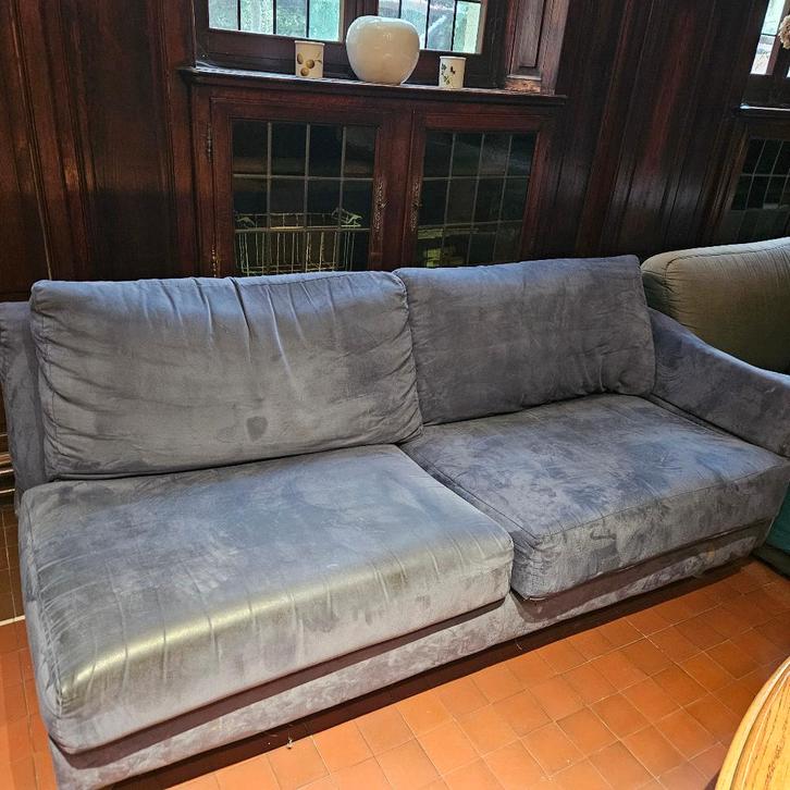 Zetel blauw, Huis en Inrichting, Zetels | Zetels, Gebruikt, Tweepersoons, Stof, Ophalen