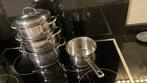 Lot de casseroles inox Alva tout feu sauf induction, Maison & Meubles, Inox, Plaque céramique, Enlèvement, Utilisé
