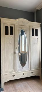 Antieke gepatineerde kledingkast, Huis en Inrichting, Kasten | Kleerkasten, Ophalen, Gebruikt, 200 cm of meer, 50 tot 100 cm