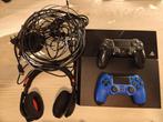 Playstation 4 + headset + controllers, Ophalen, Gebruikt, Met 2 controllers, Original