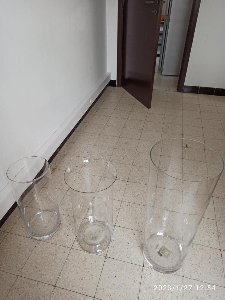 Glazen vazen, Huis en Inrichting, Woonaccessoires | Vazen, Zo goed als nieuw, Glas, Ophalen