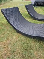 2 design  ligstoelen  in rotan, Tuin en Terras, Ophalen, Zo goed als nieuw, Rotan