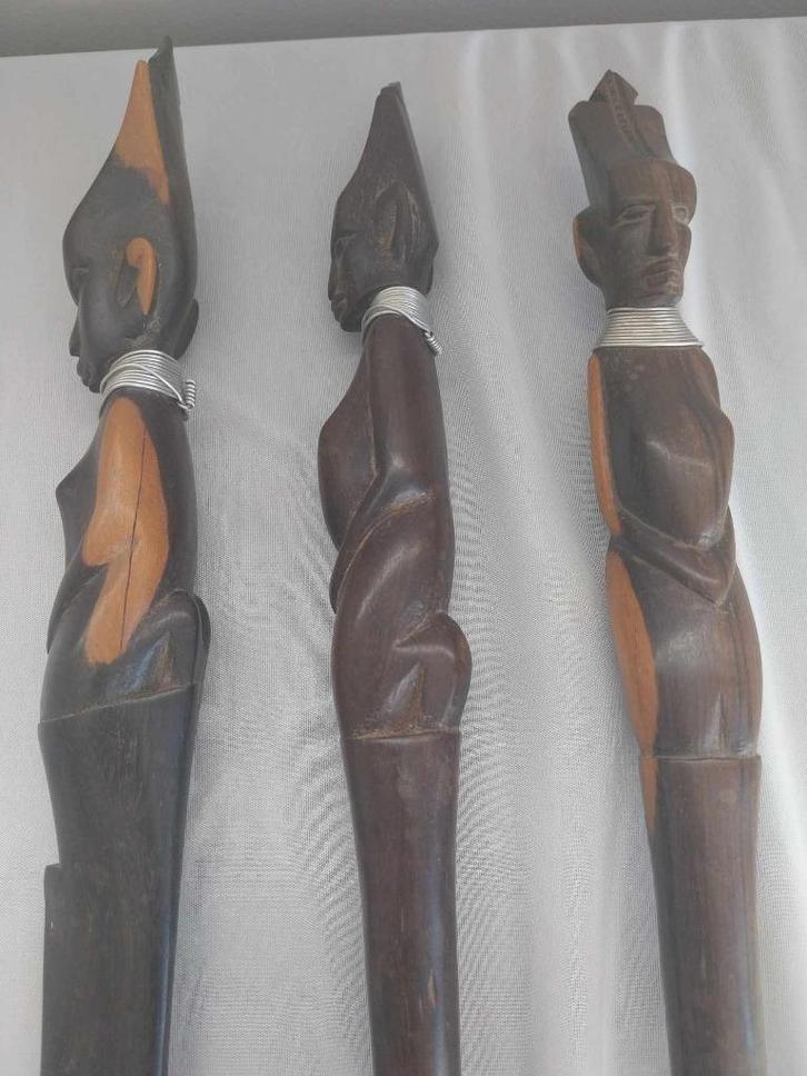 Set à salade en bois du Congo, 3 pièces, Antiquités & Art, Art | Art non-occidental, Enlèvement ou Envoi