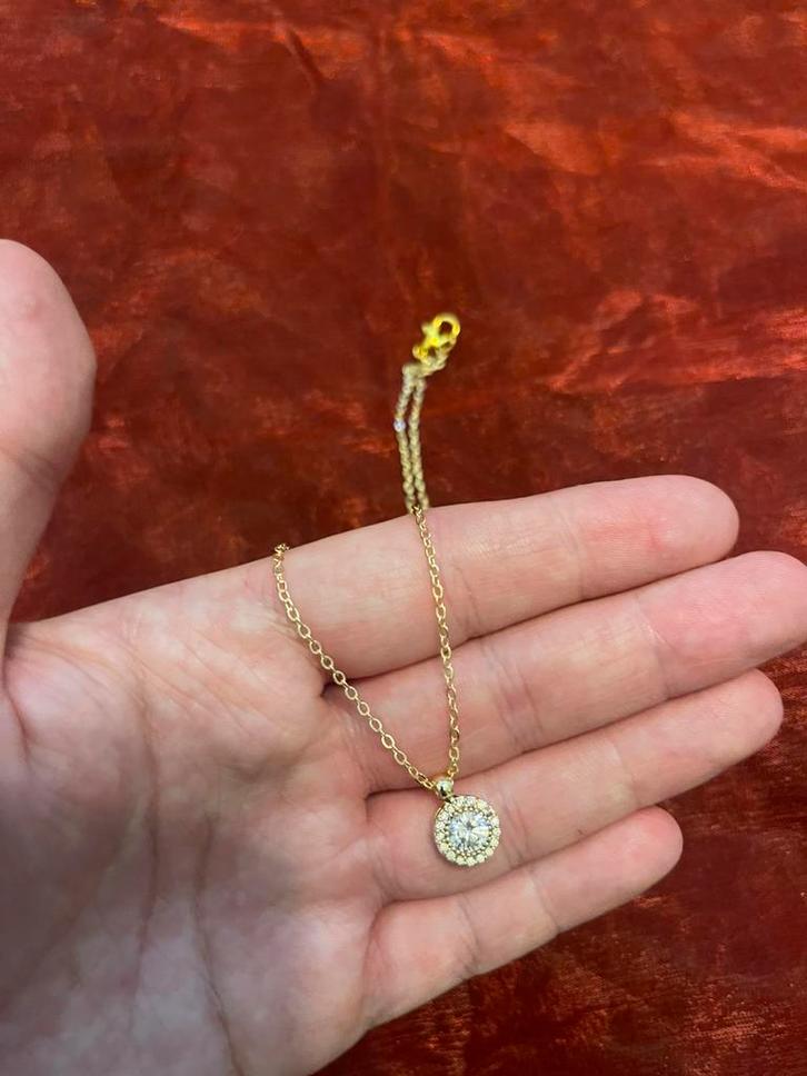 Luxe ketting goudkleurig - 24cm lang - nieuw, Handtassen en Accessoires, Kettingen, Nieuw, Ophalen