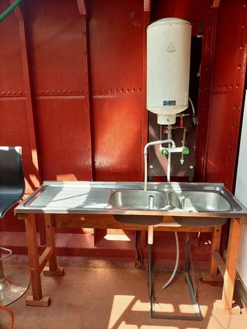 Spoelbak met boiler, demonteerbaar., Enlèvement, Utilisé