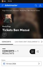 Ben Masué concert Forest Nat 14/3, Tickets & Billets, Une personne, Mars