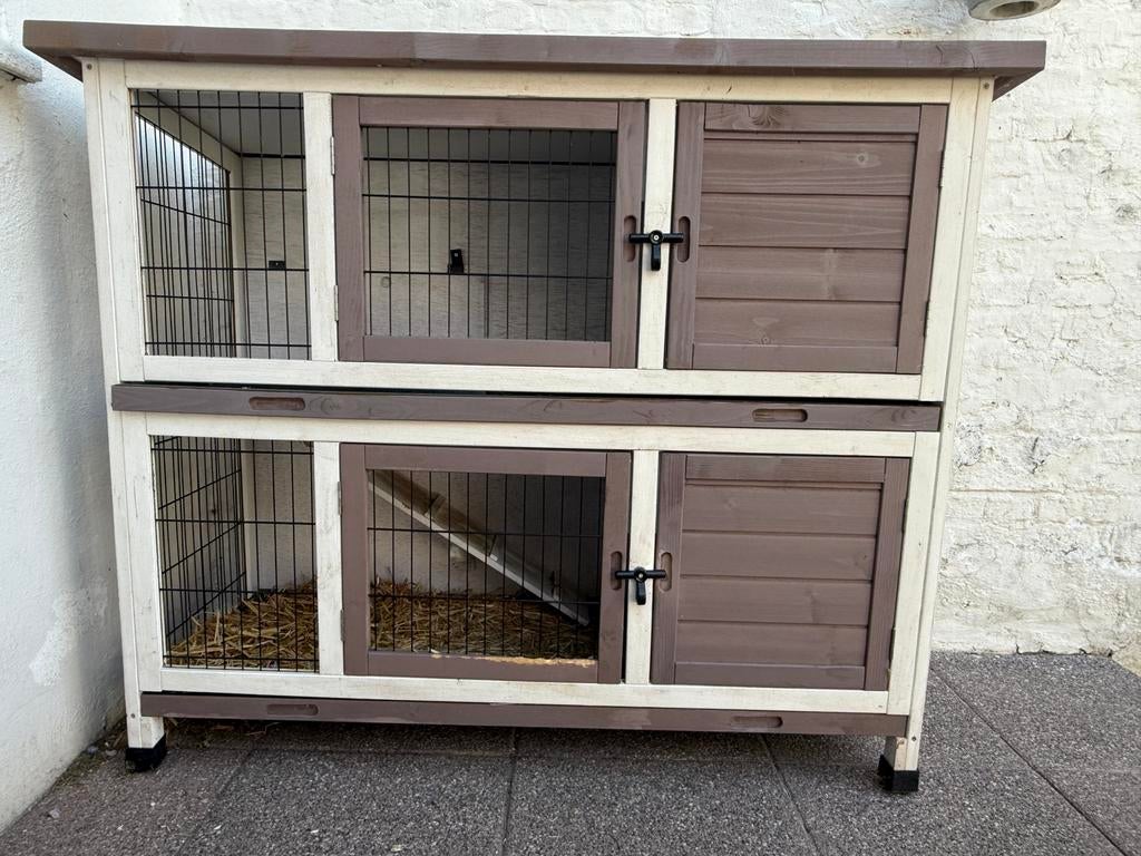 Clapier pour lapins / Konijnenhok, Animaux & Accessoires, 75 à 110 cm, Enlèvement, Utilisé, Enclos