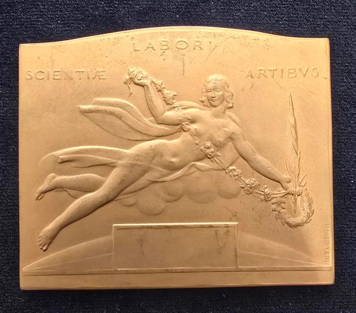 1935 Tentoonstellingsmedaille Brussel België Bonnetain, Postzegels en Munten, Penningen en Medailles, Brons, Ophalen of Verzenden