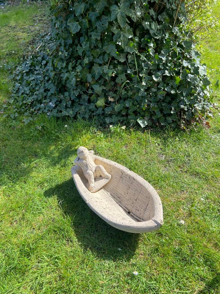 Betonnen bloembak vissertje, Ophalen, Minder dan 30 cm, Zo goed als nieuw, Beton