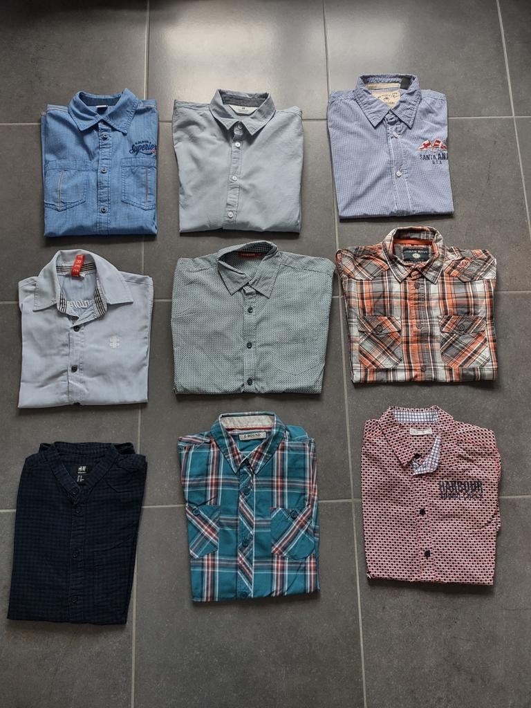Mooie hemden lange mouwen - maat 164, Kinderen en Baby's, Kinderkleding | Maat 164, Ophalen, Zo goed als nieuw, Jongen, Overhemd of Blouse