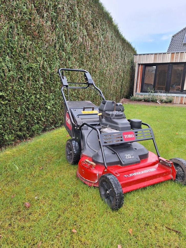 Toro turfmaster 76cm breed dubbel mes, Tuin en Terras, Grasmaaiers, Gebruikt, Benzine-grasmaaier, 50 cm of meer, Kooimesmaaier