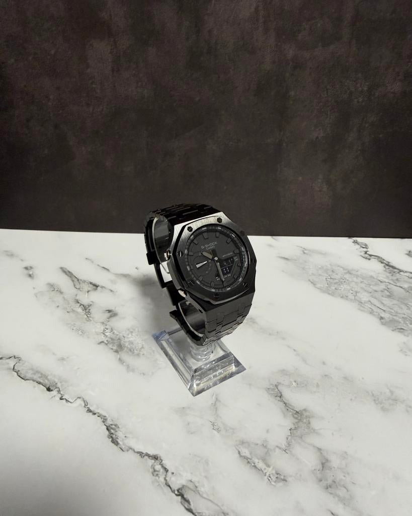 Casio G-Shock GA-2100 Mod : Steel black case, Bijoux, Sacs & Beauté, Casio, Enlèvement ou Envoi, Acier, Acier