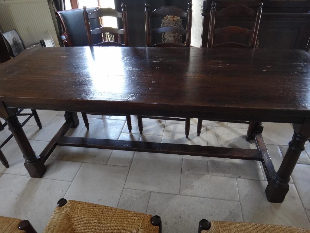 table en chêne, Enlèvement, Utilisé, Fermette, Moins de 4 chaises