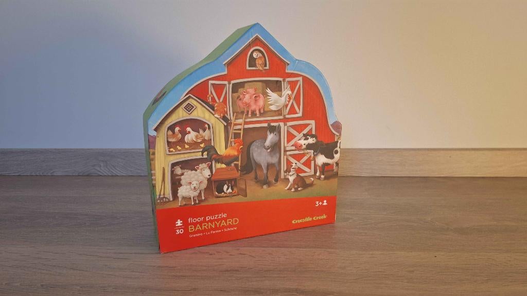 Crocodile Creek vloerpuzzel boerderij 30 stuks in vormdoos, Kinderen en Baby's, Speelgoed | Kinderpuzzels, Gebruikt, Ophalen