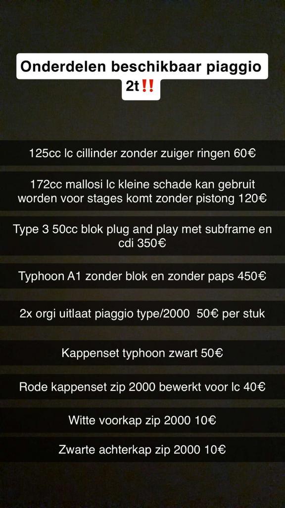 pièces Piaggio 2t, Vélos & Vélomoteurs, Pièces de cyclomoteur | Général, Enlèvement