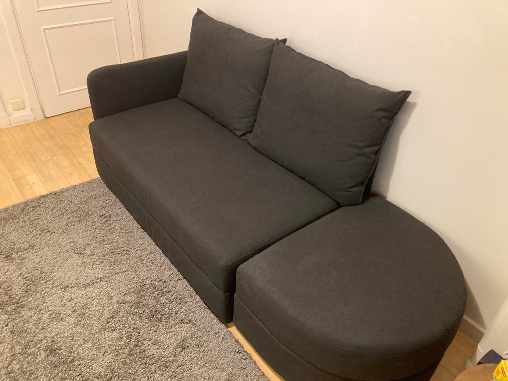 Zwarte 2-zits slaapbank, Ophalen, Zo goed als nieuw, Zwart