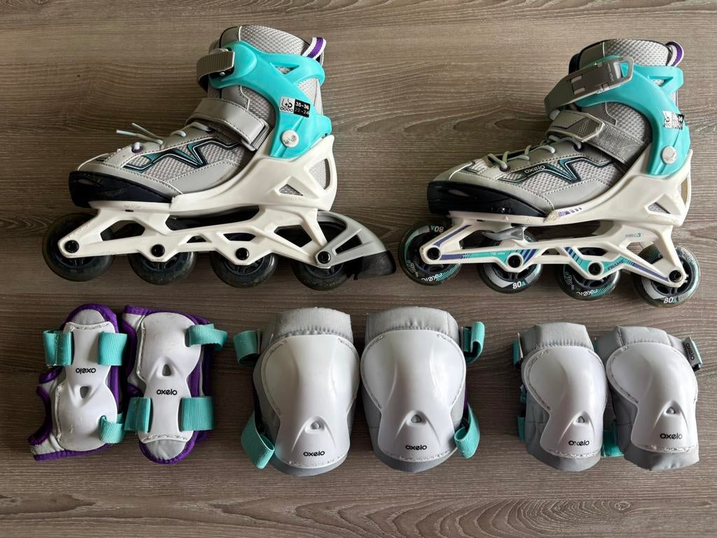 Skeelers Oxelo maat 35-38, Sport en Fitness, Skeelers, Gebruikt, Kinderen, Inline skates 4 wielen, Ophalen