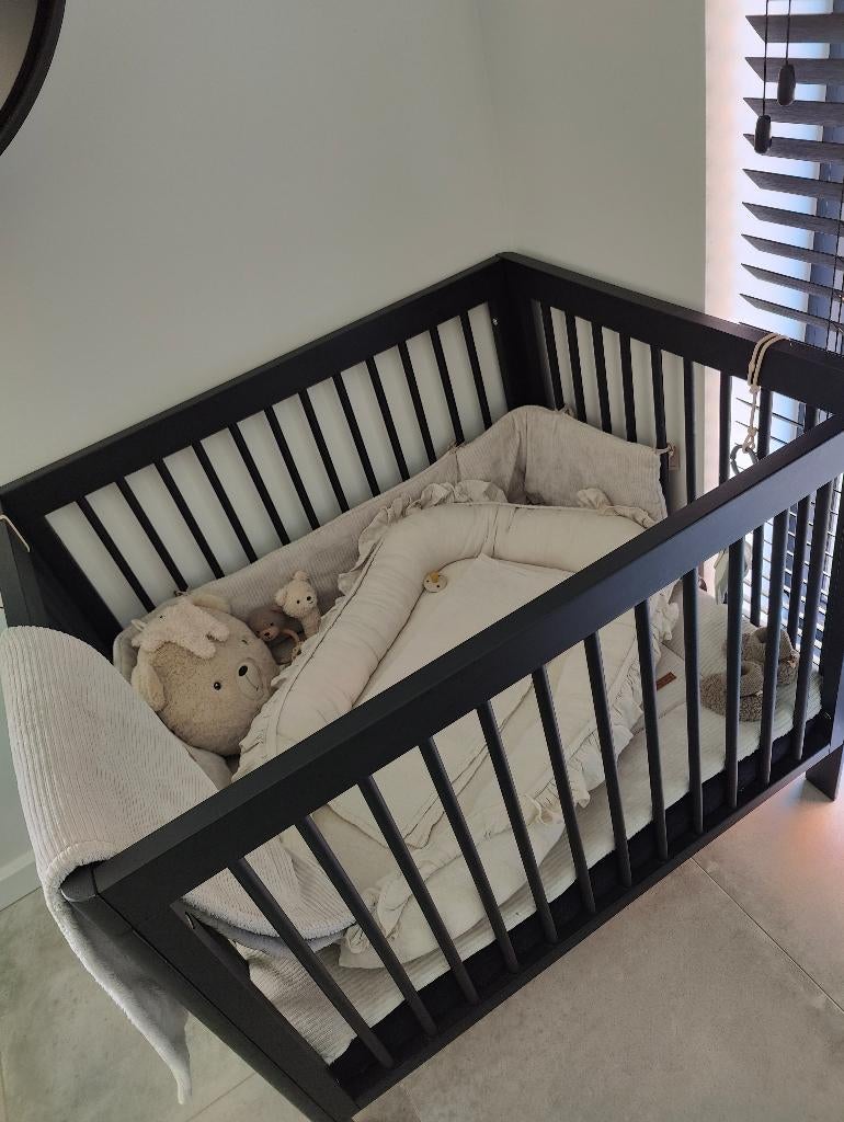 Troll park Lukas black satin + Brown bear parkmatras, Ophalen, Zo goed als nieuw, Vierkant, In hoogte verstelbaar