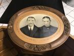 Ancien cadre photo ovale en bois, Enlèvement ou Envoi