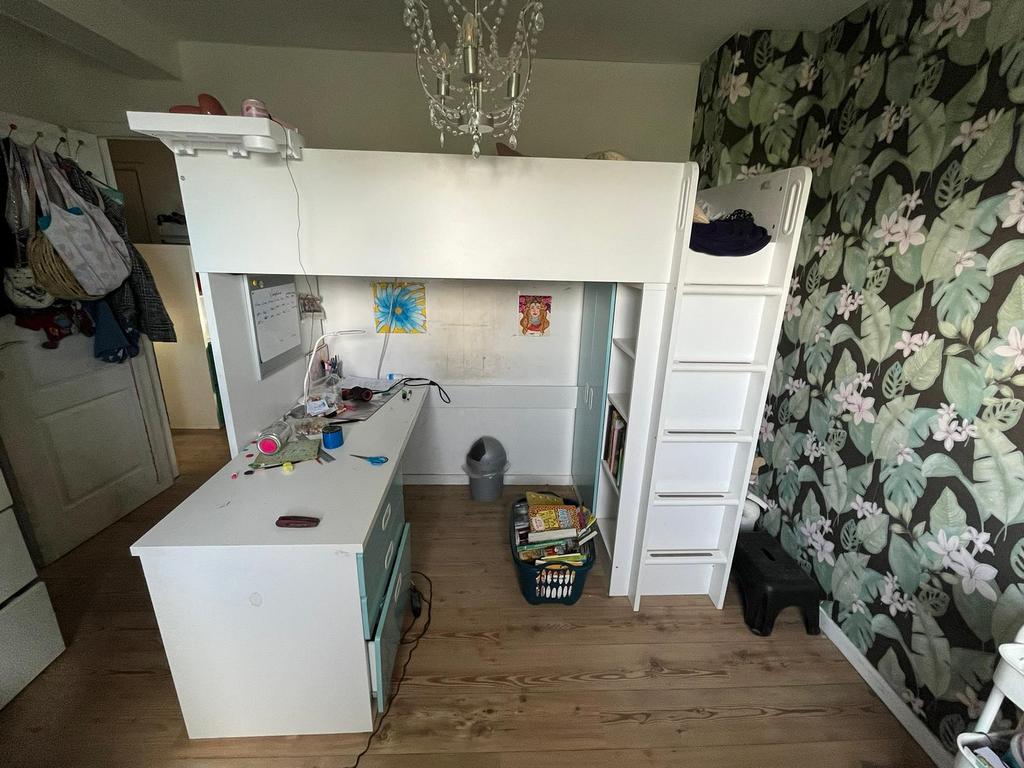 Hoogslaper met tafeltje en bureau, Ophalen, Gebruikt, Hoogslaper