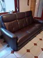 Beau salon en cuir en très bon état., Maison & Meubles, Autres dimensions, Banc droit, Enlèvement, Utilisé