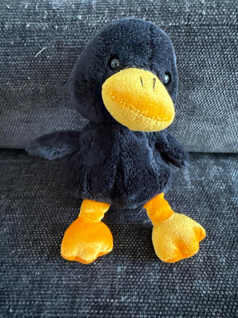 Joli lapin vert en peluche - peluche douce, Enlèvement, Neuf, Noir, Canard